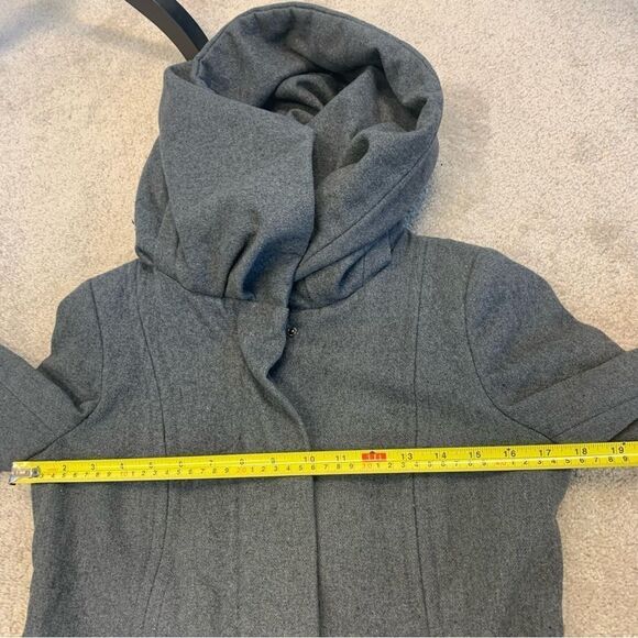 ZARA dark gray hooded fall winter coat Sz S - Picture 8 of 9